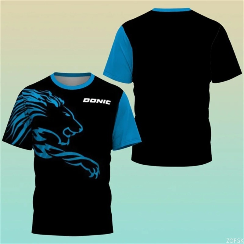 Table Tennis Jersey Butterfly - DONIC Brand Lion Pattern Short-sleeve T-shirt