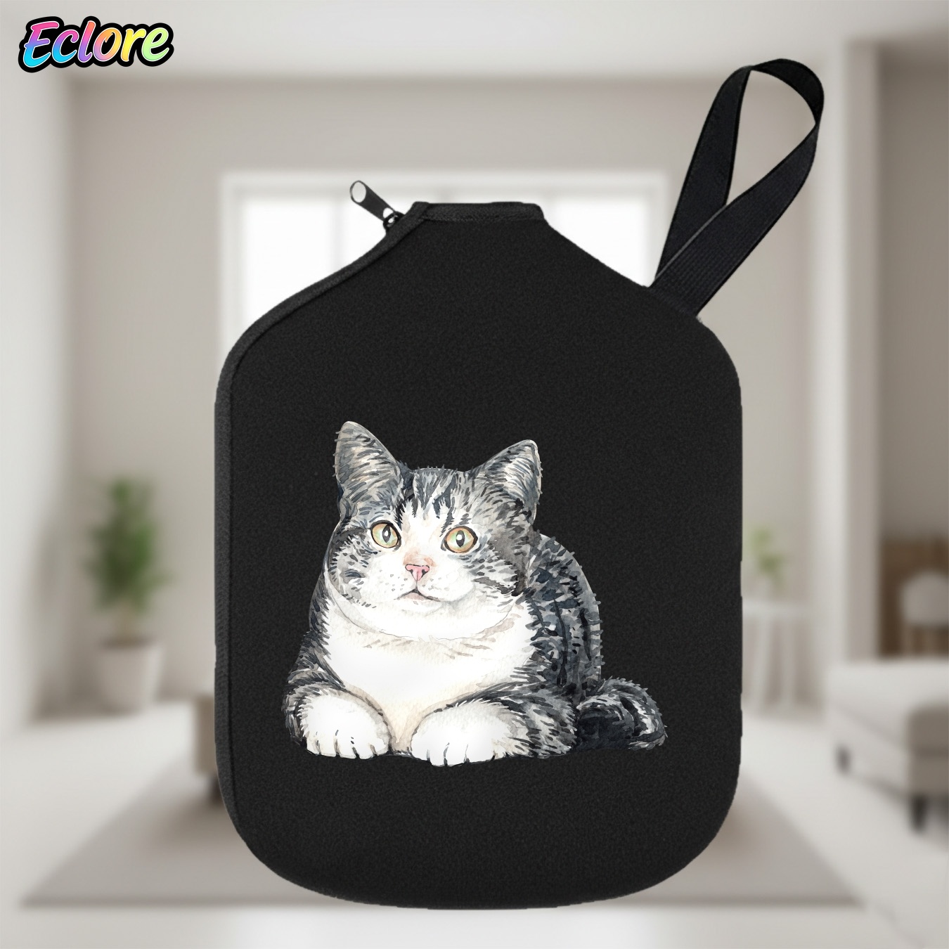 Table Tennis Game - Cute Watercolor Cat Pickleball Paddle Cover