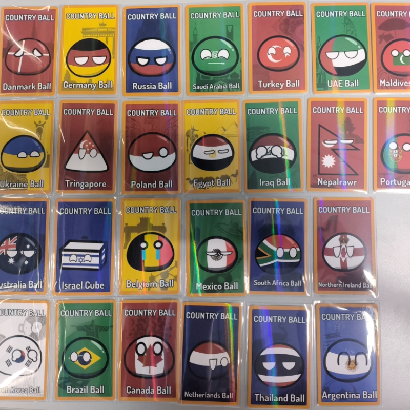 Table Tennis France - 5pcs Countryballs Card Doll UK Russia